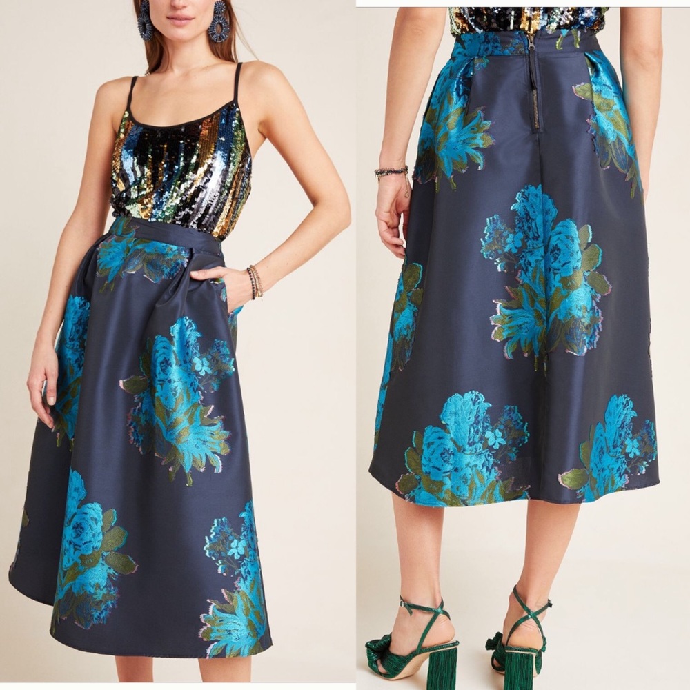 Anthropologie Maeve Ronette Jacquard Skirt New 2